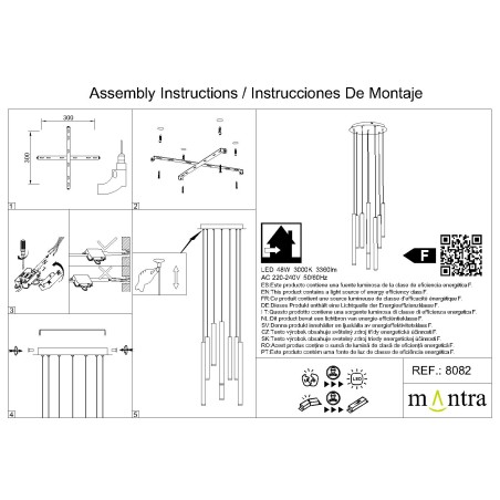 Lámpara LED  48W 3000K serie CALA Blanco+Negro+Oro+Corten - 40x250h
