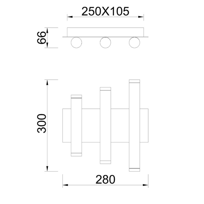 Aplique LED 36W 3000K serie CALA Negro - 28x6.6x30h Aplique LED 36W 3000K serie CALA Negro - 28x6.6x30h