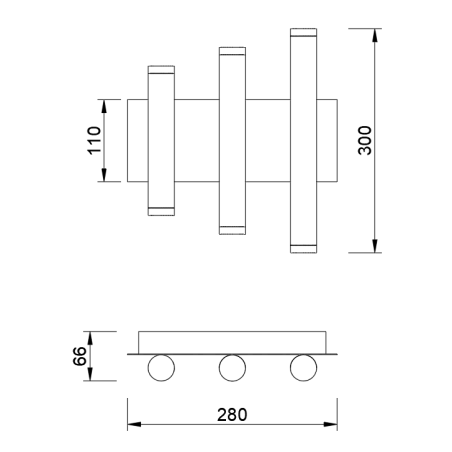 Aplique LED 36W 3000K serie CALA Oro - 28x6.6x30h