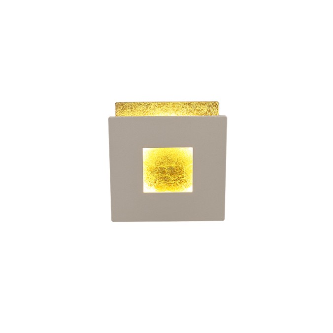 Aplique LED 12W 3000K serie DALIA Blanco+Oro - 14x14x6.3h