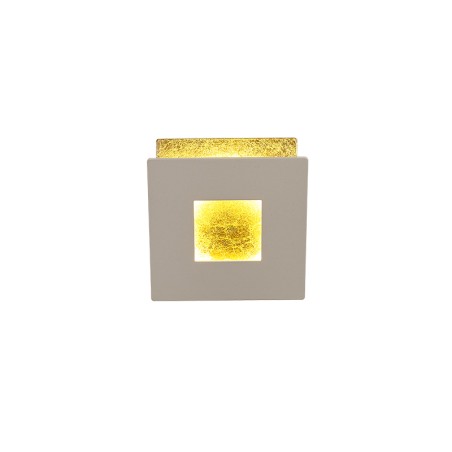 Aplique LED 12W 3000K serie DALIA Blanco+Oro - 14x14x6.3h
