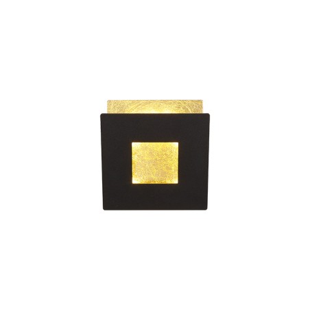 Aplique LED 12W 3000K serie DALIA Negro +Oro - 14x14x6.3h