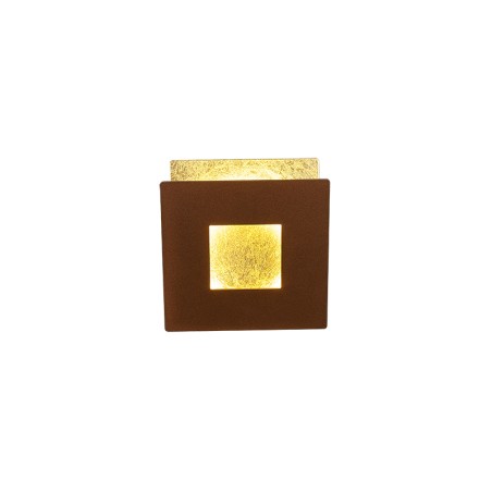 Aplique LED 12W 3000K serie DALIA Corten +Oro - 14x14x6.3h