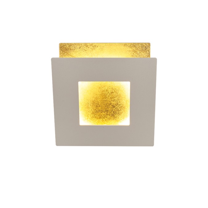Aplique LED 18W 3000K serie DALIA Blanco+Oro - 18x18x6.3h