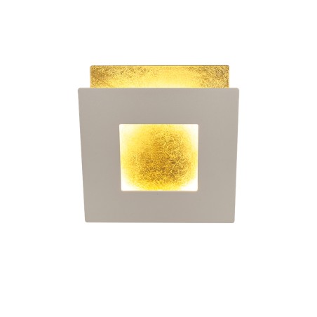 Aplique LED 18W 3000K serie DALIA Blanco+Oro - 18x18x6.3h