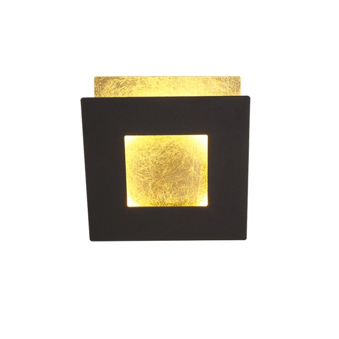 Aplique LED 18W 3000K serie DALIA Negro +Oro - 18x18x6.3h