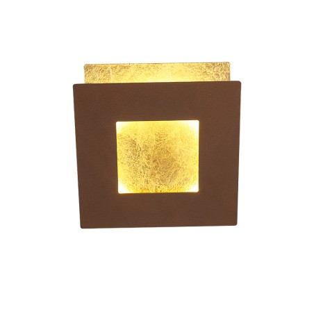 Aplique LED 18W 3000K serie DALIA Corten +Oro - 18x18x6.3h