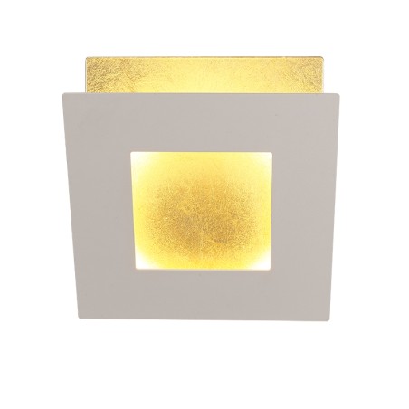 Aplique LED 24W 3000K serie DALIA Blanco+Oro - 22x22x6.3h