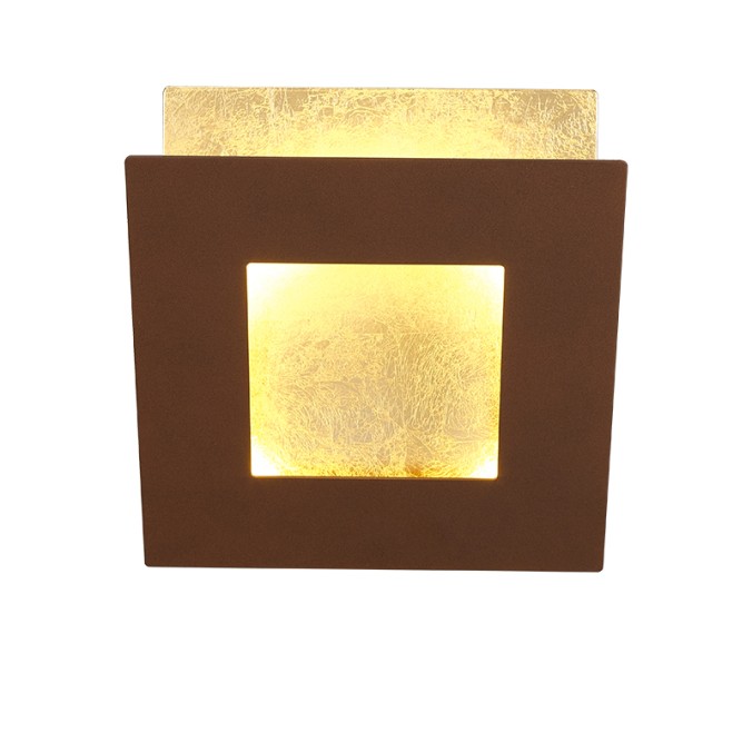 Aplique LED 24W 3000K serie DALIA Corten +Oro - 22x22x6.3h