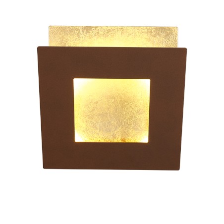 Aplique LED 24W 3000K serie DALIA Corten +Oro - 22x22x6.3h
