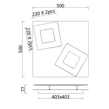 Plafón LED 48W 3000K serie DALIA Blanco - 50x50x7.5h 2