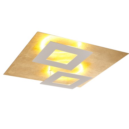 Plafón LED 48W 3000K serie DALIA Blanco+Oro - 50x50x7.5h
