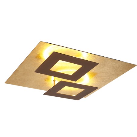Plafón LED 48W 3000K serie DALIA Corten +Oro - 50x50x7.5h
