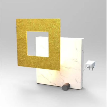 Sobremesa LED 18W serie DALIA Oro+Blanco Marmol - 24.8x24.8x9h