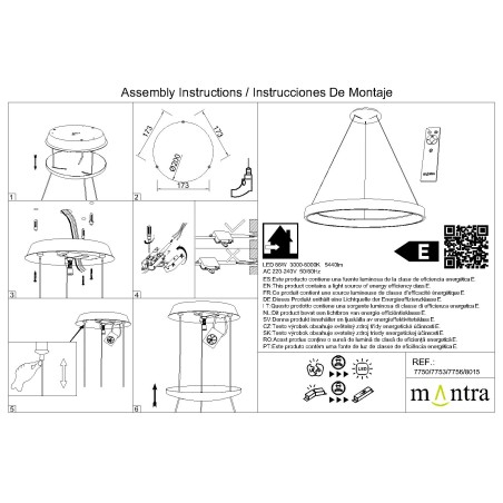 Lámpara LED  Dimable serie NISEKO Blanco - 90x50-200h