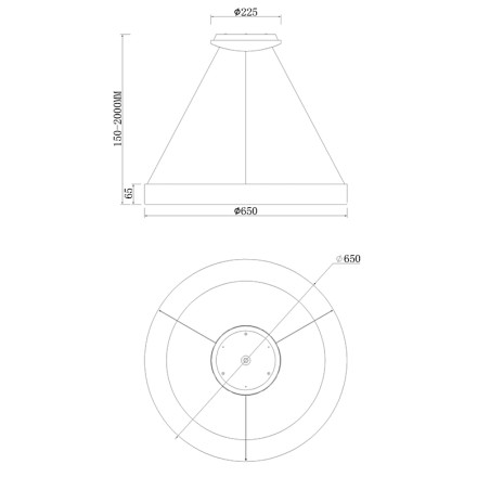 Lámpara LED  Dimable serie NISEKO Negro - 65x50-200h