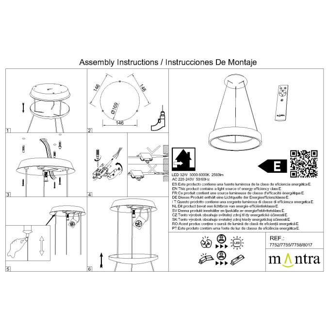 Lámpara LED  Dimable serie NISEKO Madera - 45x50-200h
