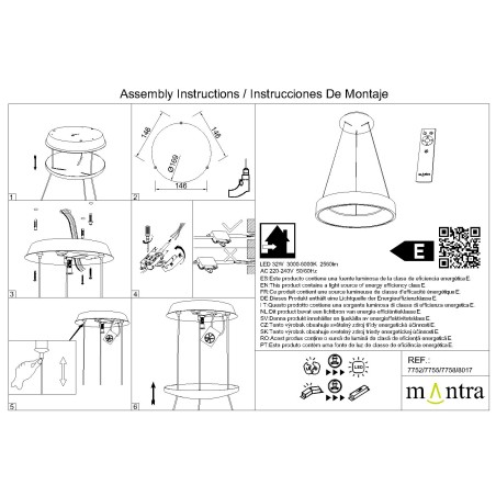 Lámpara LED  Dimable serie NISEKO Madera - 45x50-200h