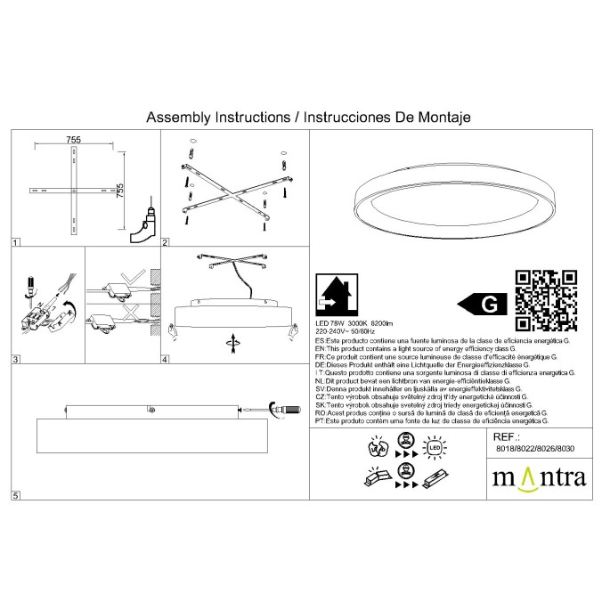 Plafón LED serie NISEKO Negro - 90x9.5h