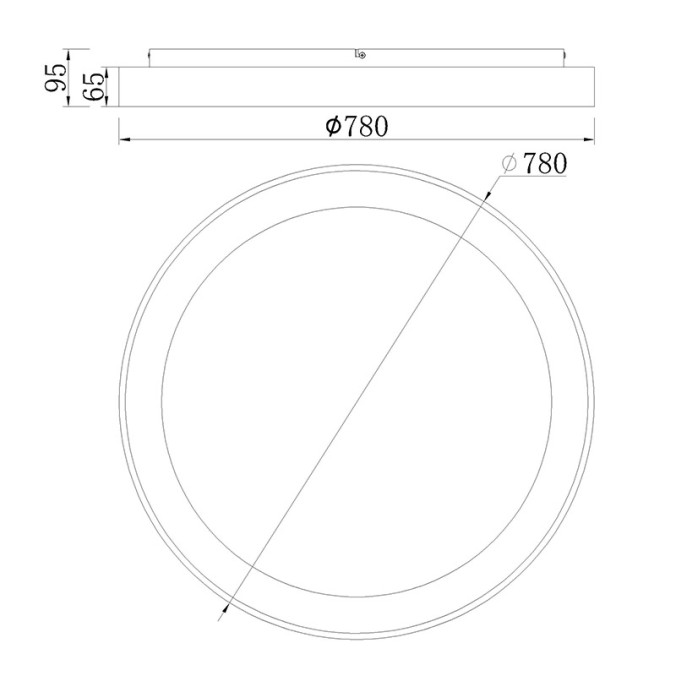 Plafón LED serie NISEKO Negro - 78x9.5h