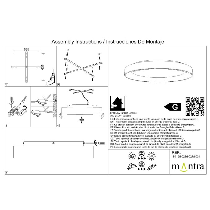 Plafón LED serie NISEKO Madera - 78x9.5h