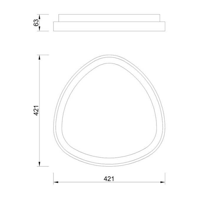 Plafón LED serie NISEKO Oro - 42.1x42.1x6.1h