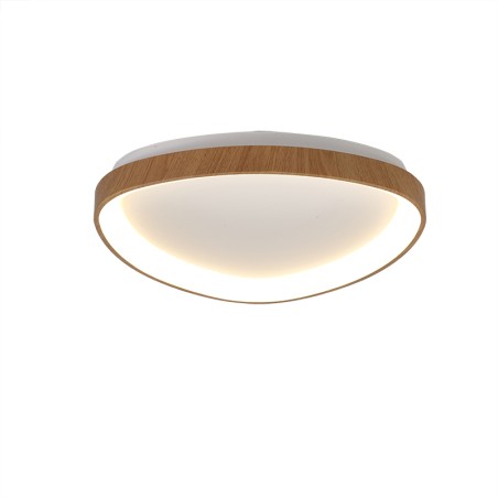 Plafón LED serie NISEKO Madera - 42.1x42.1x6.1h