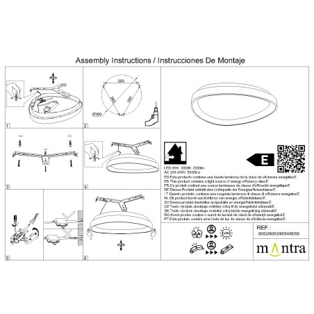 Plafón LED serie NISEKO Madera - 42.1x42.1x6.1h