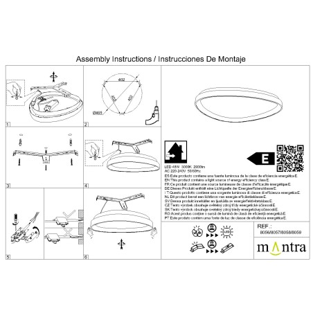 Plafón LED serie NISEKO Blanco - 61.1x60.5x6.1h