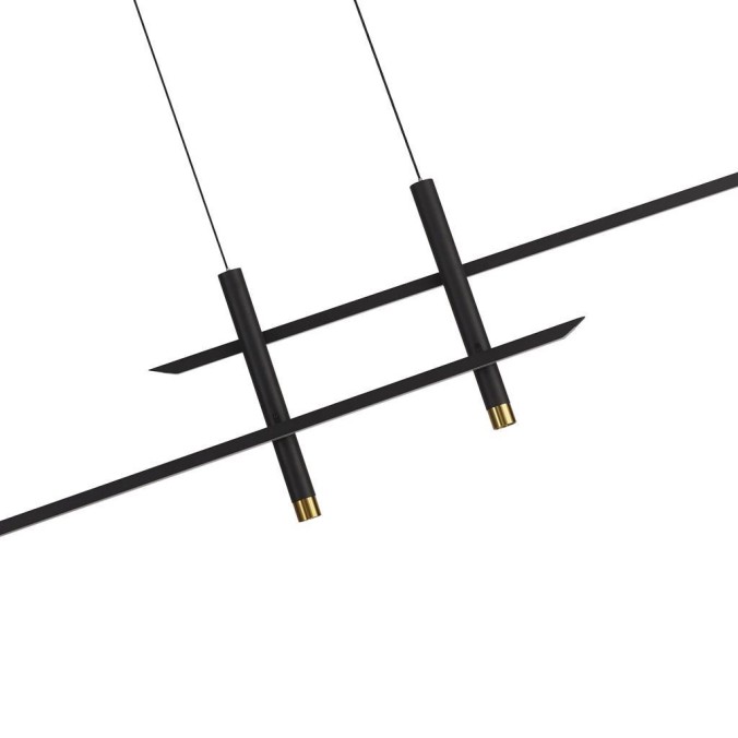 Lámpara LED 50W 3000K serie ESPARTA Negro+Oro - 151x7x150h Lámpara LED 50W 3000K serie ESPARTA Negro+Oro - 151x7x150h