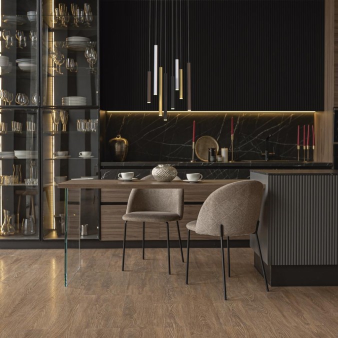 Lámpara LED  48W 3000K serie CALA Blanco+Negro+Oro+Corten - 50x30x250h