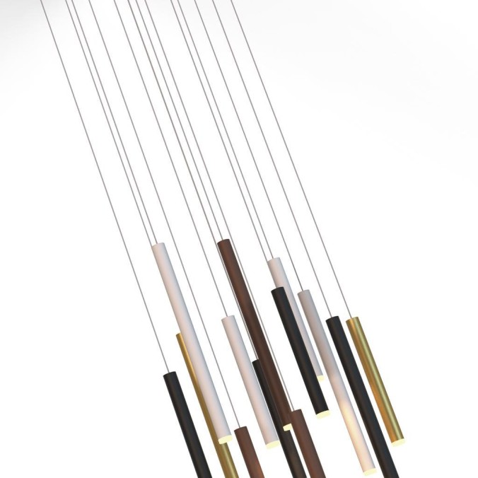 Lámpara LED  84W 3000K serie CALA Blanco+Negro+Oro+Corten - 60x250h