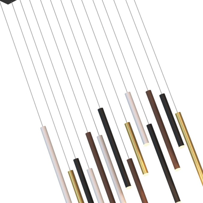 Lámpara LED  84W 3000K serie CALA Blanco+Negro+Oro+Corten - 90x30x250h