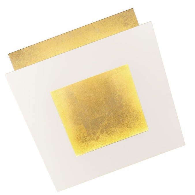 Aplique LED 12W 3000K serie DALIA Blanco+Oro - 14x14x6.3h