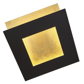 Aplique LED 12W 3000K serie DALIA Negro +Oro - 14x14x6.3h 2