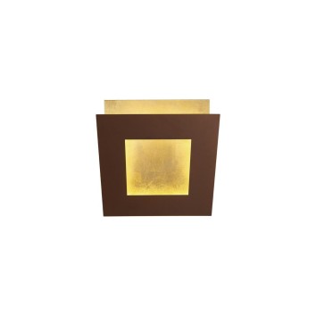 Aplique LED 12W 3000K serie DALIA Corten +Oro - 14x14x6.3h