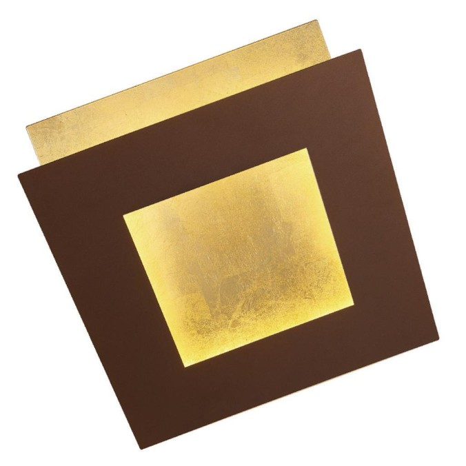 Aplique LED 12W 3000K serie DALIA Corten +Oro - 14x14x6.3h