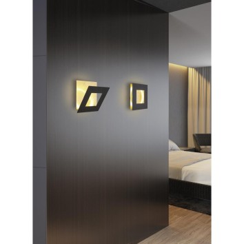 Aplique LED 24W 3000K serie DALIA Negro +Oro - 22x22x6.3h 2