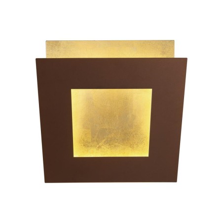 Aplique LED 24W 3000K serie DALIA Corten +Oro - 22x22x6.3h