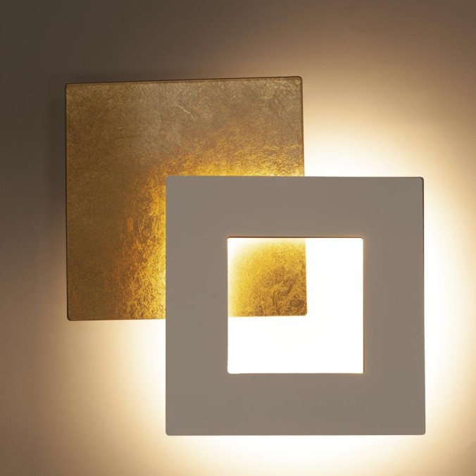Aplique LED 24W 3000K serie DALIA Corten +Oro - 22x22x6.3h