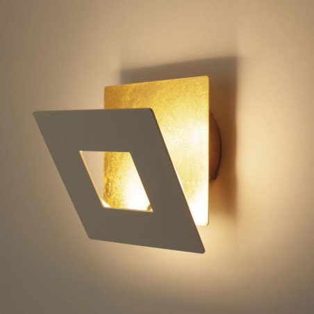 Aplique LED 18W 3000K serie DALIA Corten +Oro - 18x18x6.3h