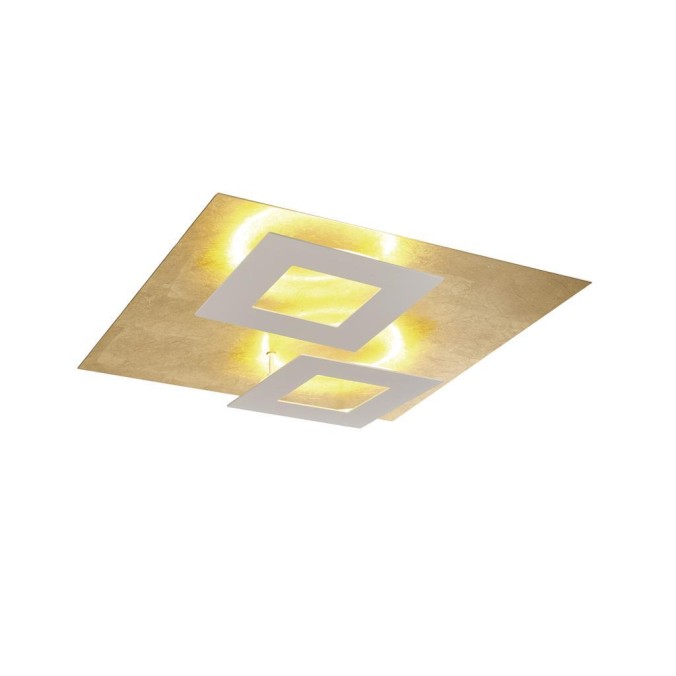 Plafón LED 48W 3000K serie DALIA Blanco+Oro - 50x50x7.5h Plafón LED 48W 3000K serie DALIA Blanco+Oro - 50x50x7.5h