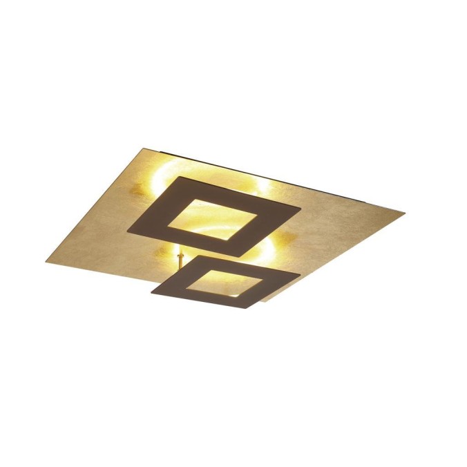 Plafón LED 48W 3000K serie DALIA Corten +Oro - 50x50x7.5h