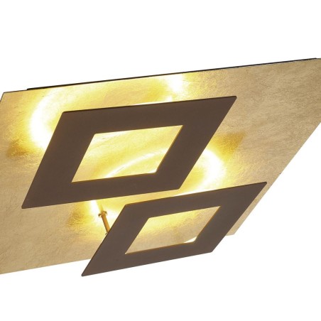 Plafón LED 48W 3000K serie DALIA Corten +Oro - 50x50x7.5h