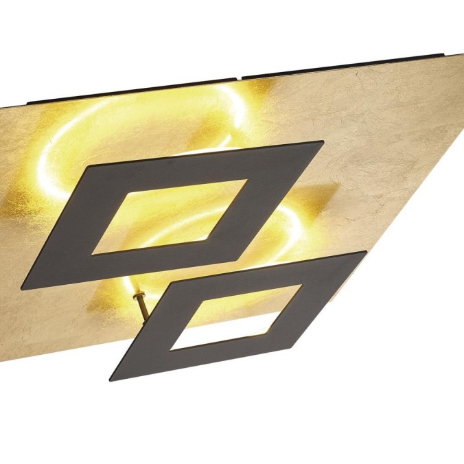 Plafón LED 48W 3000K serie DALIA Negro +Oro - 50x50x7.5h