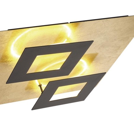 Plafón LED 48W 3000K serie DALIA Negro +Oro - 50x50x7.5h