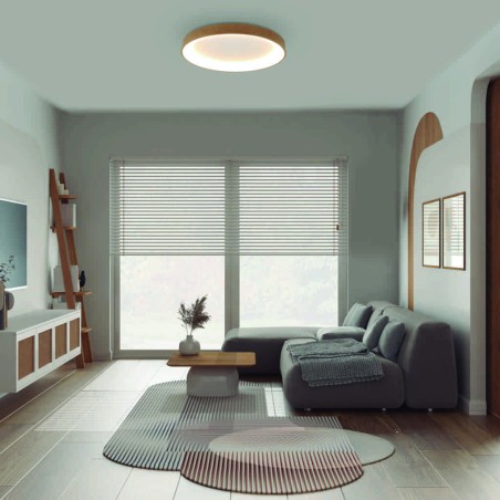 Plafón LED serie NISEKO Madera - 65x9.5h