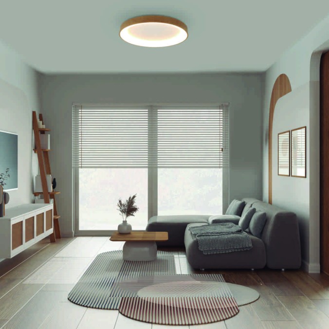 Plafón LED serie NISEKO Madera - 45x9.5h Plafón LED serie NISEKO Madera - 45x9.5h