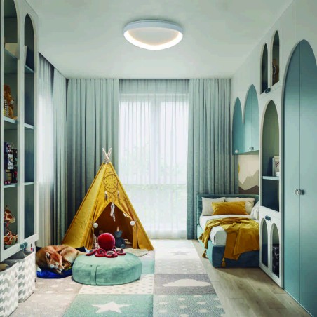 Plafón LED serie NISEKO Blanco - 42.1x42.1x6.1h