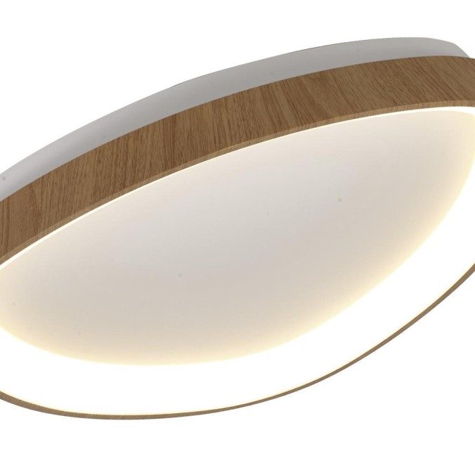 Plafón LED serie NISEKO Madera - 42.1x42.1x6.1h